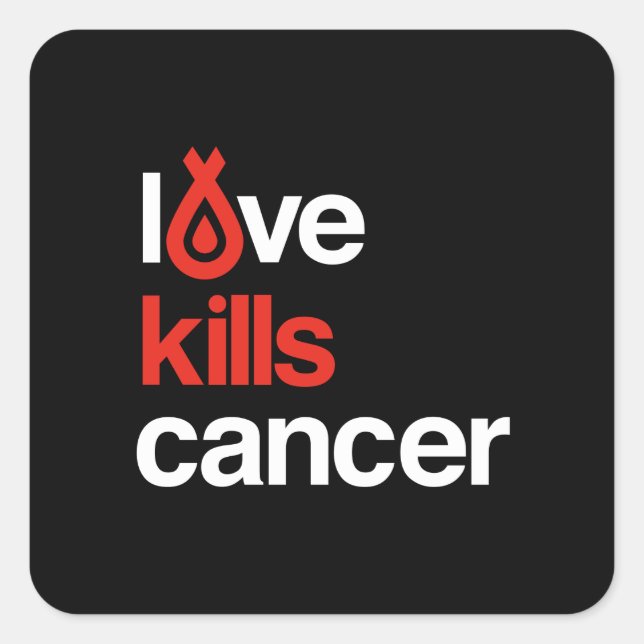 L'amour tue le cancer - Sticker (Devant)