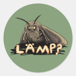 Lamp? Moth Meme Runder Aufkleber