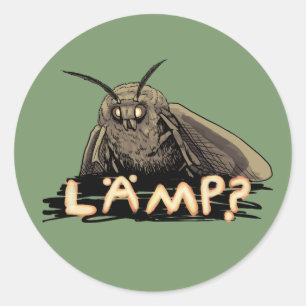 Lamp? Moth Meme Runder Aufkleber