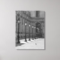 Lampadaires en noir et blanc impression de toile