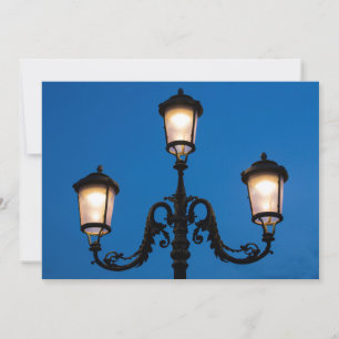 Lampe bei Nacht, Venedig Dankeskarte