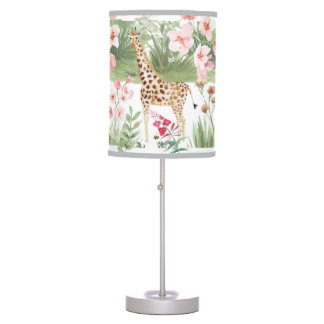 Lampe de pépinière de girafe verte mignonne, Lampe
