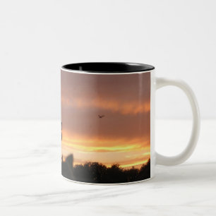 Lampe Post und Vogel Zweifarbige Tasse