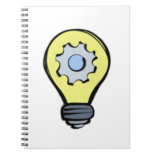 Lampe und Getriebe Notizblock
