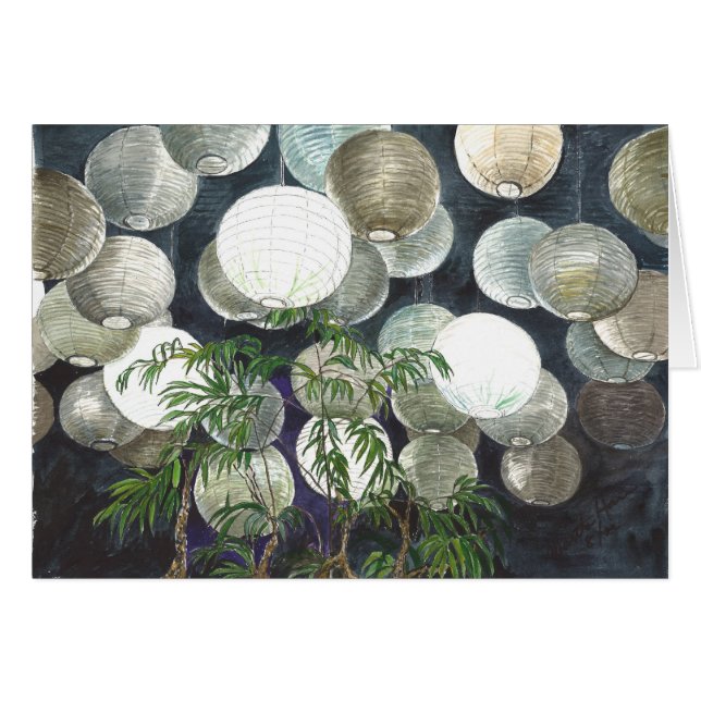 Lampes de papier de riz pendant du plafond - l (Devant horizontal)