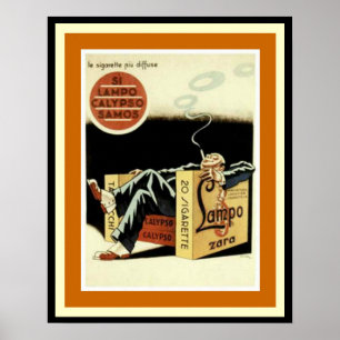 Lampo Calypso Samos Cigarette Annonce Poster
