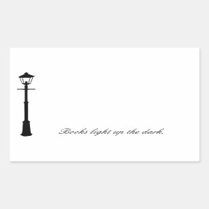 Lamppost-Aufkleber-Buchzeichen Rechteckiger Aufkleber
