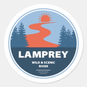 Lamprey Wild und Landschaftlicher Fluss New Hampsh Runder Aufkleber
