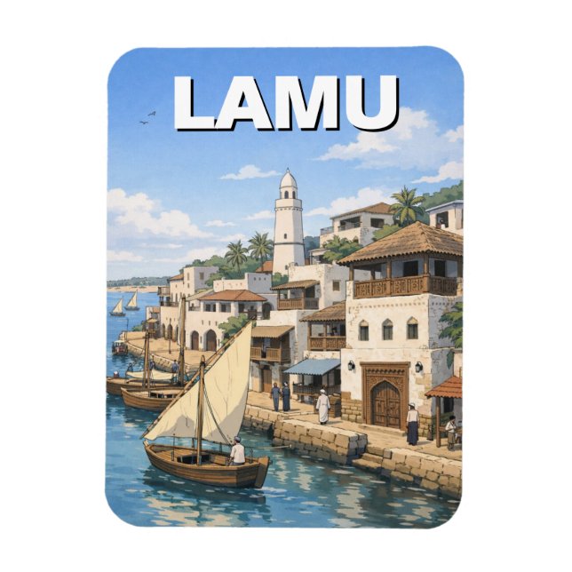 Lamu Kenia Magnet (Vertikal)