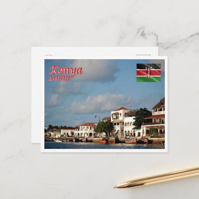 Lamu - Kenya - Panorama - Postkarte (Vorderseite/Rückseite Beispiel)
