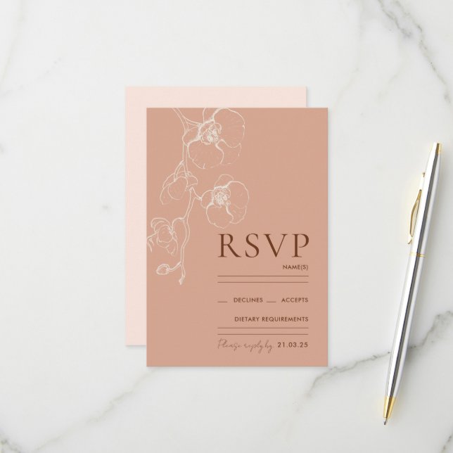 LANA MODERNE Latté Orchid UAWG Response Card RSVP Karte (Vorderseite/Rückseite Beispiel)