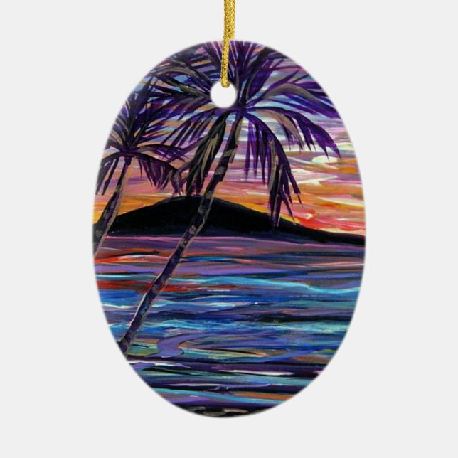 Lanai Sonnenuntergang Keramik Ornament (Vorne)