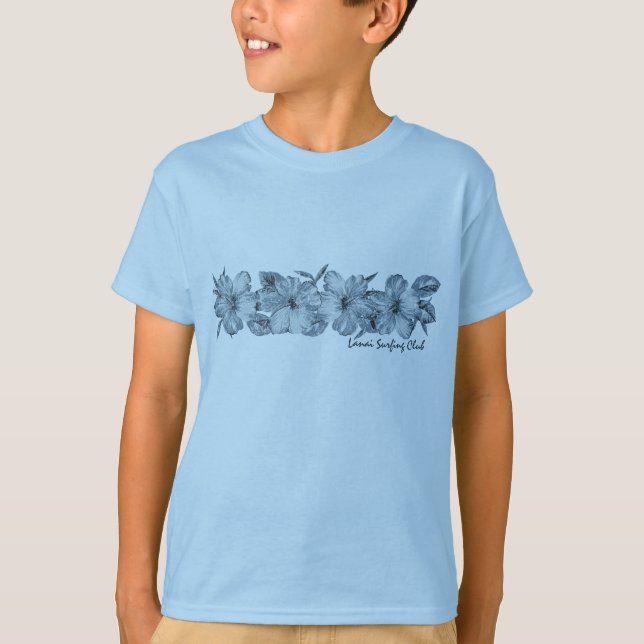 Lanai surfendes Verein-Hibiskus-T-Shirt T-Shirt (Vorderseite)