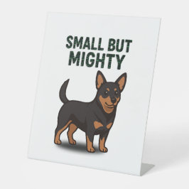 Lancashire Heeler klein, aber mächtig Sockelschild