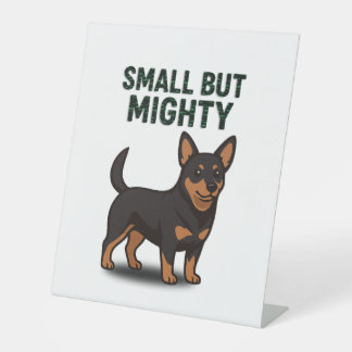 Lancashire Heeler klein, aber mächtig Sockelschild