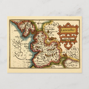 Lancashire Landkreis England Alte antike Karte
