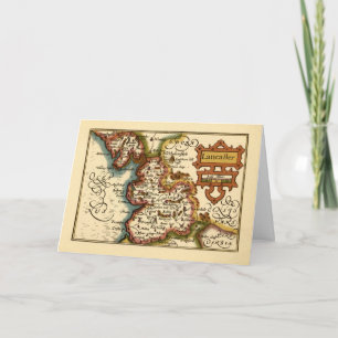 Lancashire Landkreis England Alte antike Karte