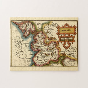 Lancashire Landkreis England Alte antike Karte