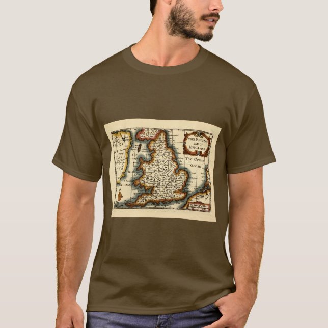 Lancashire Landkreis England Alte antike Karte T-Shirt (Vorderseite)