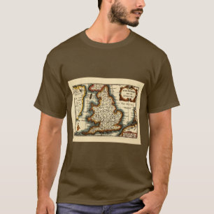Lancashire Landkreis England Old John Speed Atlas  T-Shirt