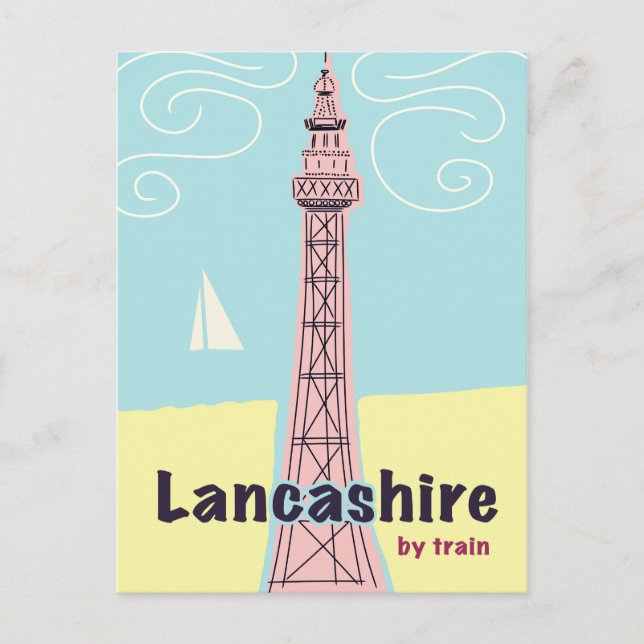 Lancashire per Zug Postkarte (Vorderseite)