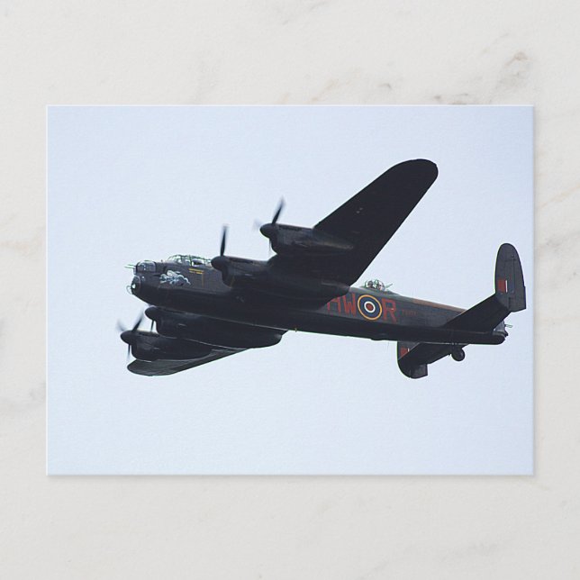 Lancaster Bomber im Flug. Postkarte (Vorderseite)