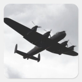 Lancaster Bomber Landing Quadratischer Aufkleber