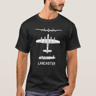 Lancaster British Ww2 Bomber Flugzeug Silhouetten T-Shirt