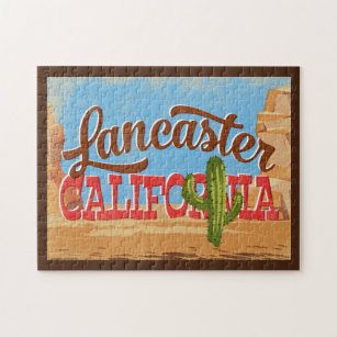 Lancaster California Cartoon Wüste Vintage Travel