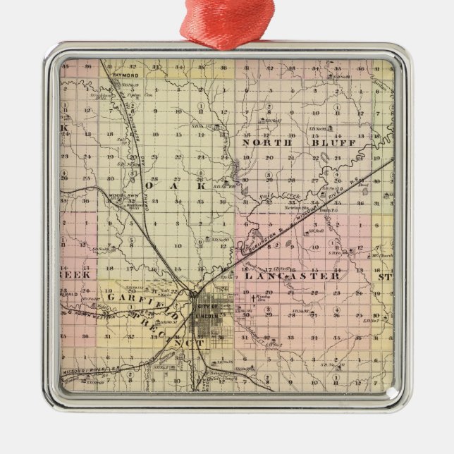 Lancaster County, Nebraska Silbernes Ornament (Vorne)