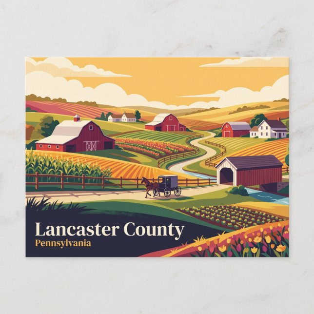 Lancaster County Pennsylvania Postkarte (Vorderseite)