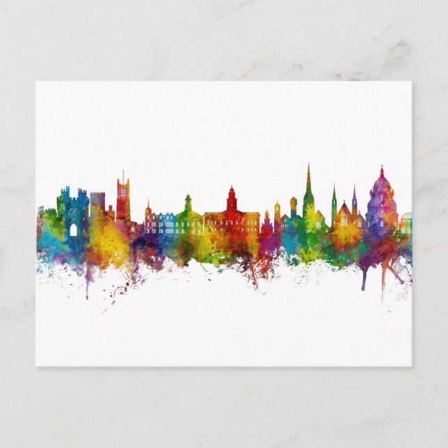 Lancaster England Skyline Postkarte (Vorderseite)