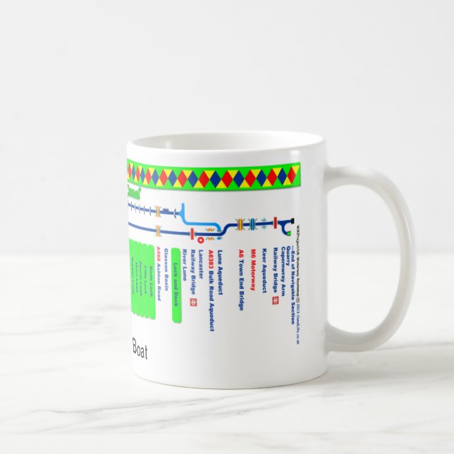 Lancaster-Kanal-Weg-Karte Tasse (Rechts)
