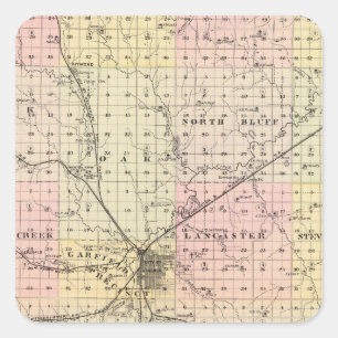 Lancaster Landkreis, Nebraska Quadratischer Aufkleber