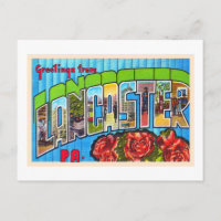 Lancaster Pennsylvania PA Large Letter Postcard