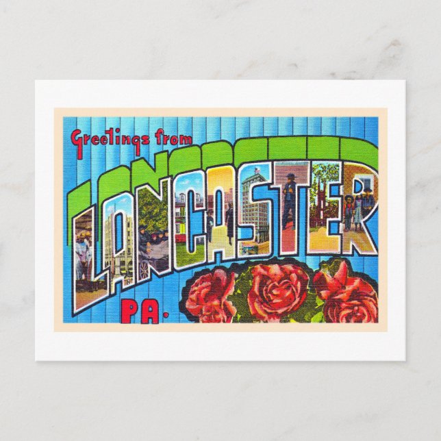 Lancaster Pennsylvania PA Large Letter Postcard Postkarte (Vorderseite)