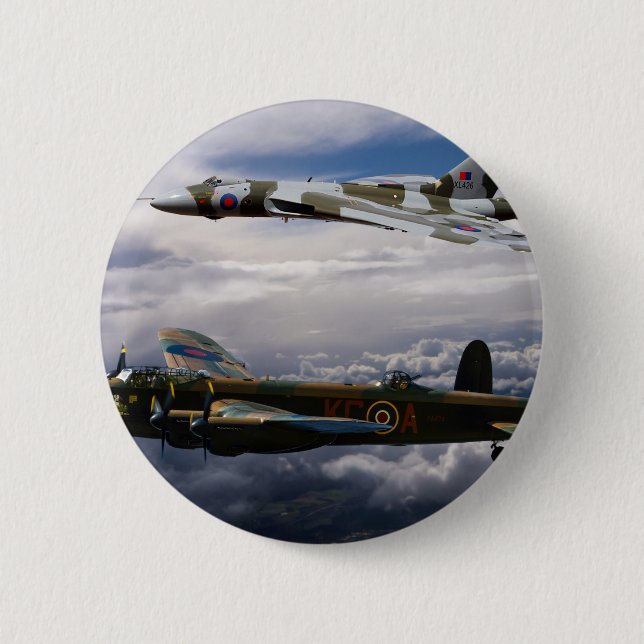 Lancaster und Vulcan XH558 Button (Vorderseite)