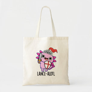 Lance-a-lotl Funny Axolotl Knight Pun Tragetasche