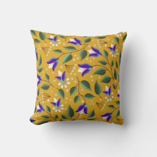 Lance florale oreiller en jaune et violet