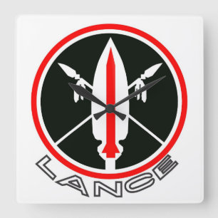 Lance missile wall clock quadratische wanduhr