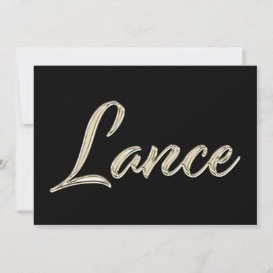 Lance Name white gold Handwriting Karte