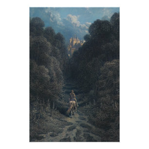 Lancelot auf dem Weg zum Schloss von Astolat Glänz Poster