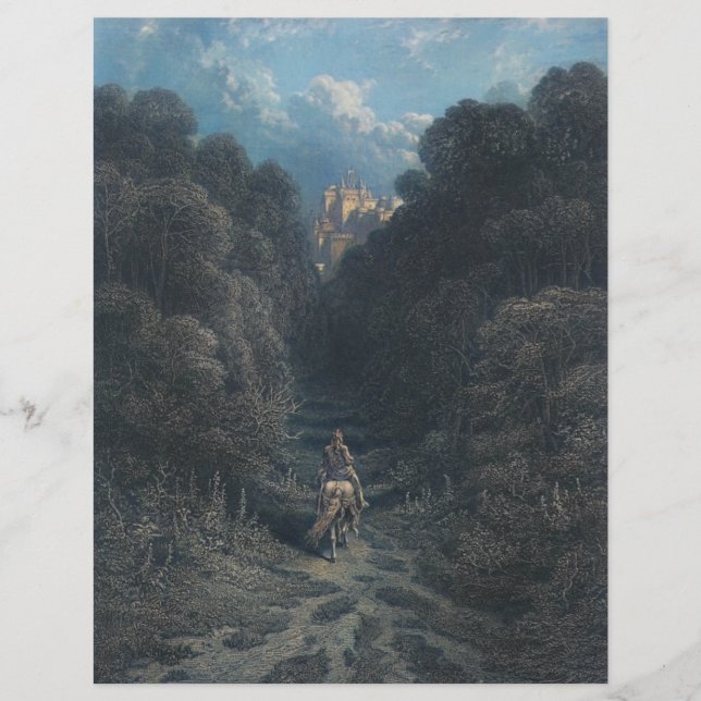 Lancelot s'approchant du château d'Astolat Papier (Devant)