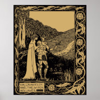 Lancelot und Hellawa von Aubrey Beardsley