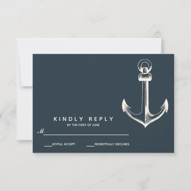 L'ancrage bleu | Mariage RSVP (Devant)