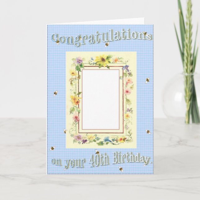 Land, 40. Geburtstag Karte (Vorderseite)