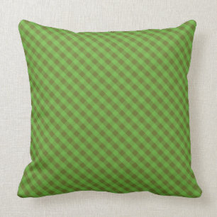 Land-Ähnliches grünes Karo-Gingham-Kissen, Kisse Kissen
