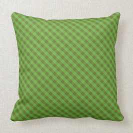 Land-Ähnliches grünes Karo-Gingham-Kissen, Kissen