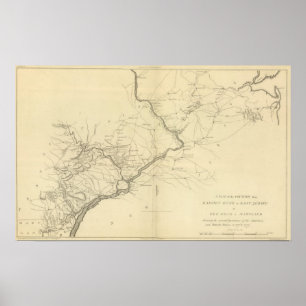 Land aus dem Fluss Rariton in Ost-Jersey Poster