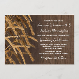 Land Barn Rustic Hay Wheat Wedding Einladungen